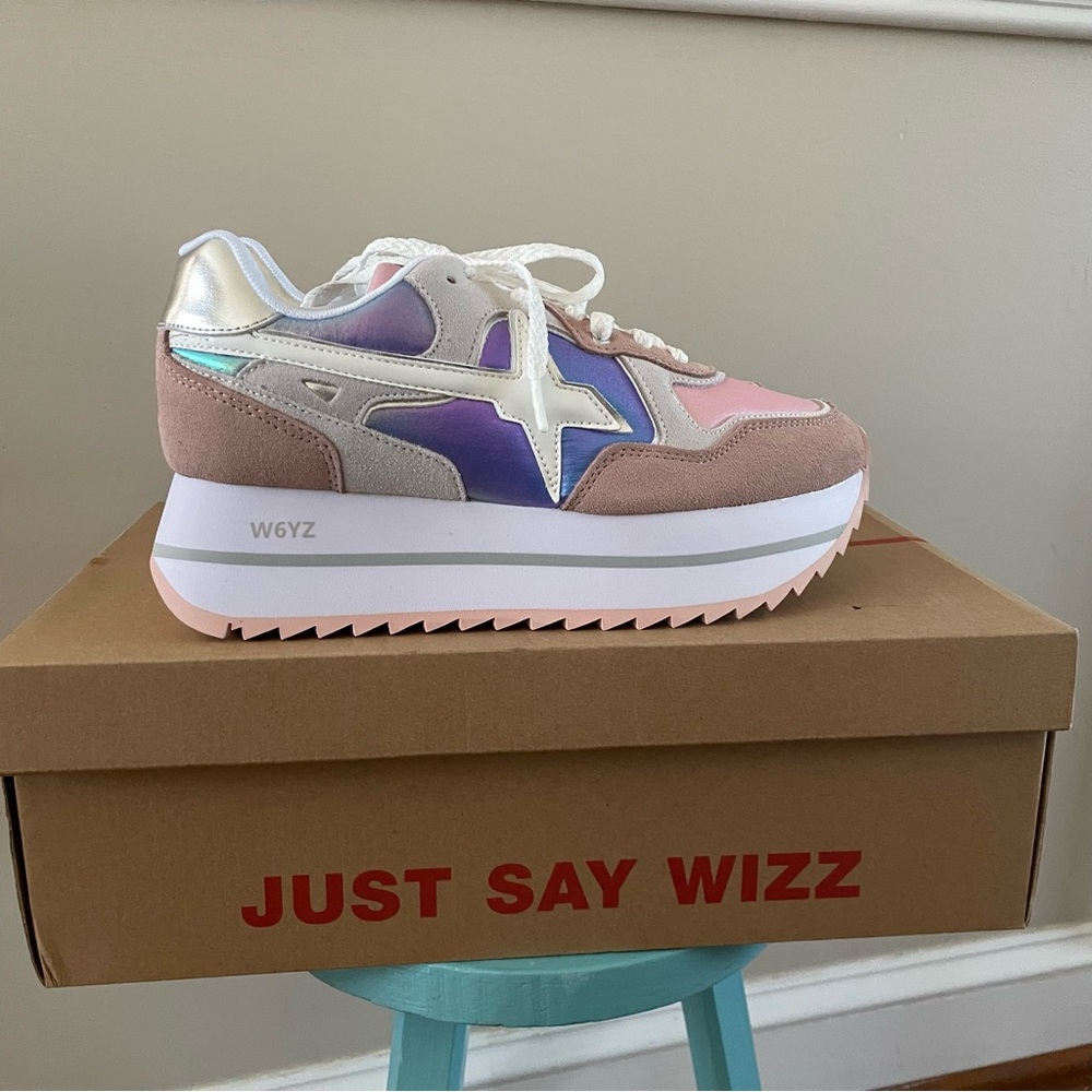 W6YZ Deva Sneaker Suede Iridescent Nylon Women’s  39 NEW 0011017405.15.1M24 - Picture 2 of 7